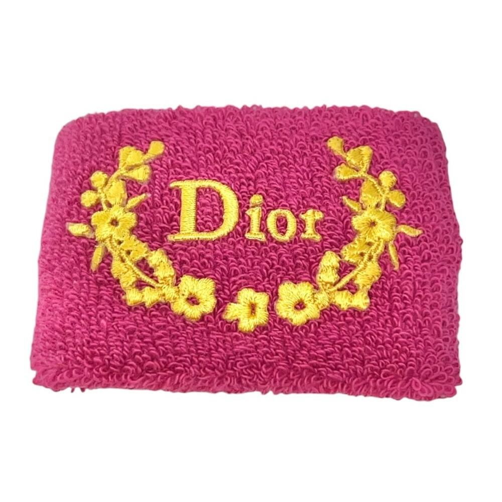 AUTH VTG Christian Dior Terry Cloth Sweat Band Golf Tennis Wristband Bracelet